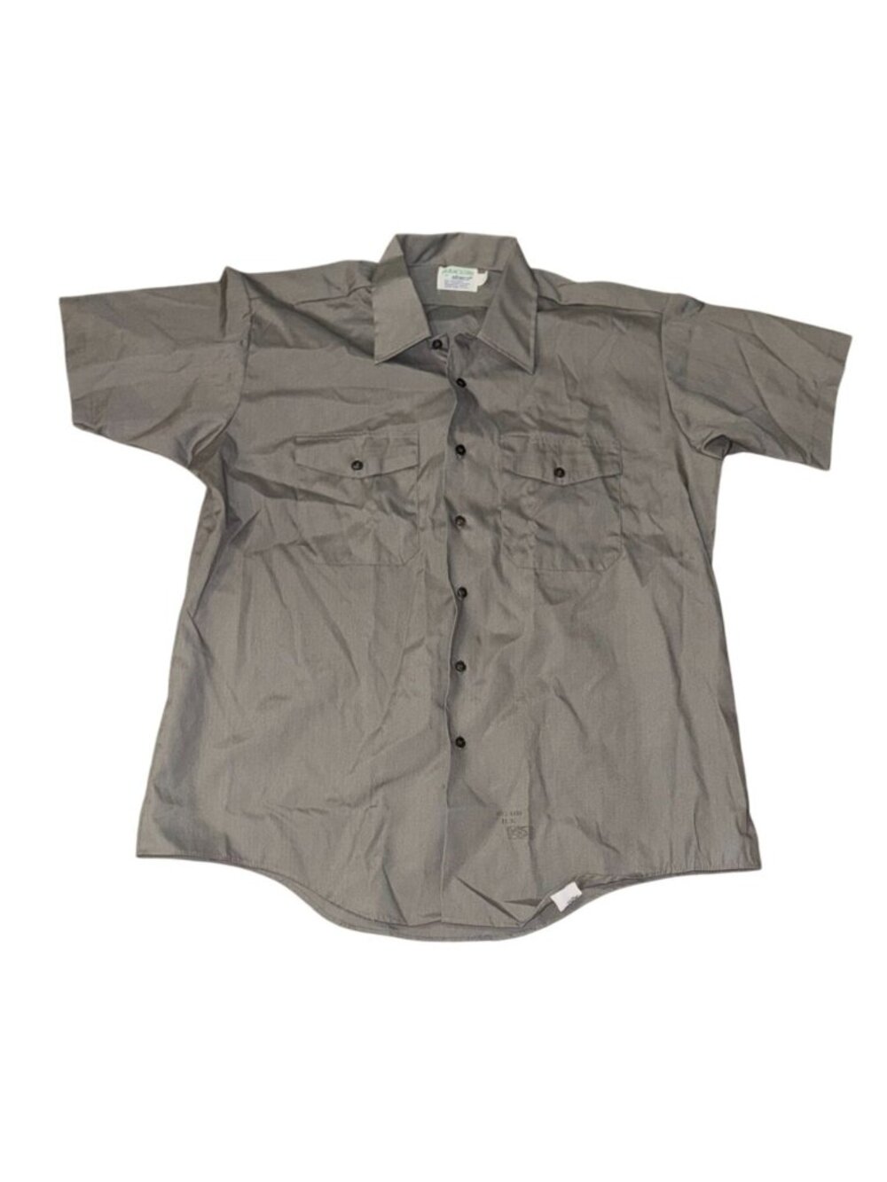 Elbeco Duracloth Short Sleeve Gray Uniform Shirt XL - Made In USA